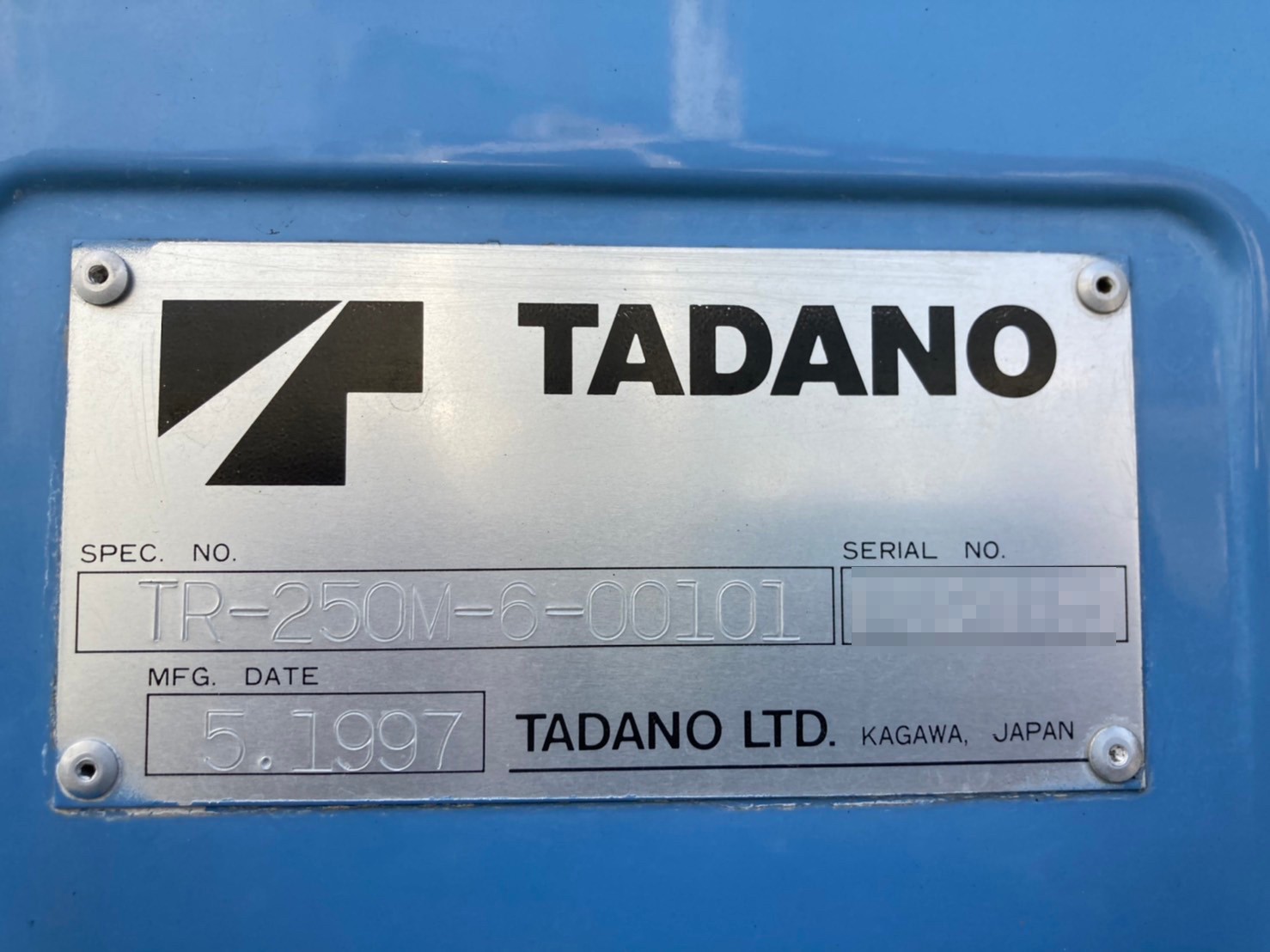 Used 25 ton rough terrain crane Tadano TR250M-6 1997